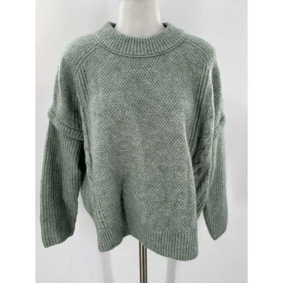 Madewell Sweaters Madewell Sweater Bulky Warm Light Green Crew - Main Image